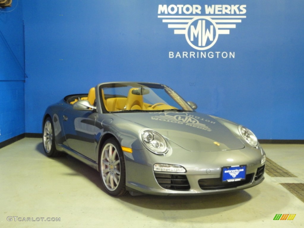 2009 911 Carrera S Cabriolet - Meteor Grey Metallic / Natural Brown photo #1