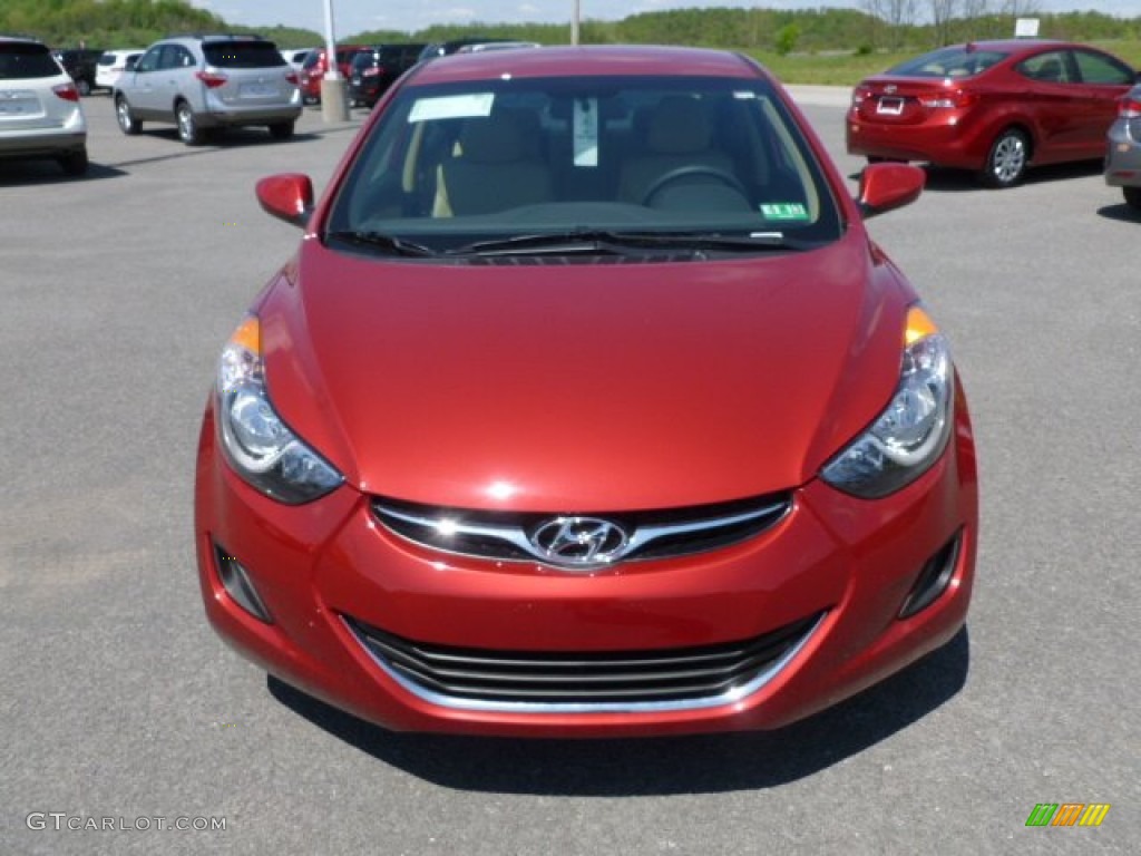 2012 Elantra GLS - Red Allure / Beige photo #2