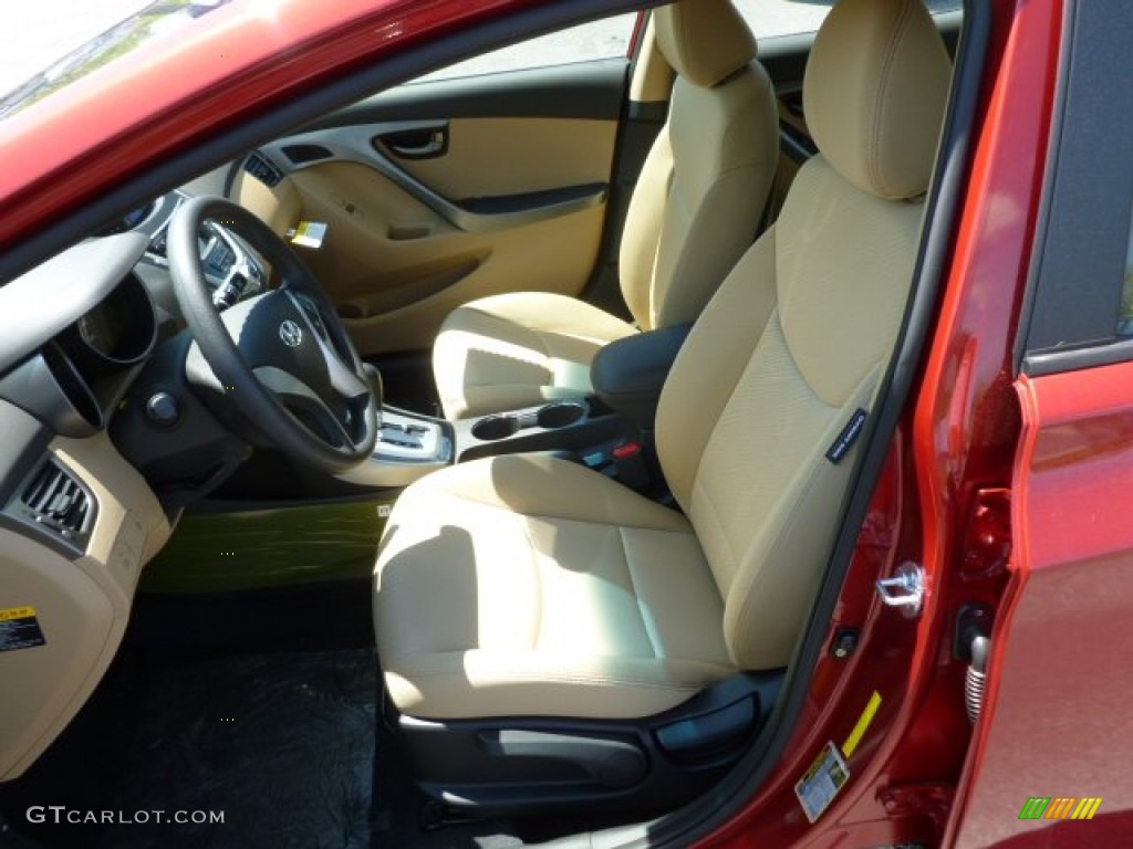 2012 Elantra GLS - Red Allure / Beige photo #15