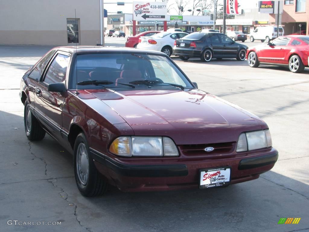 1989 Mustang LX Coupe - Cabernet Red Metallic / Red photo #9