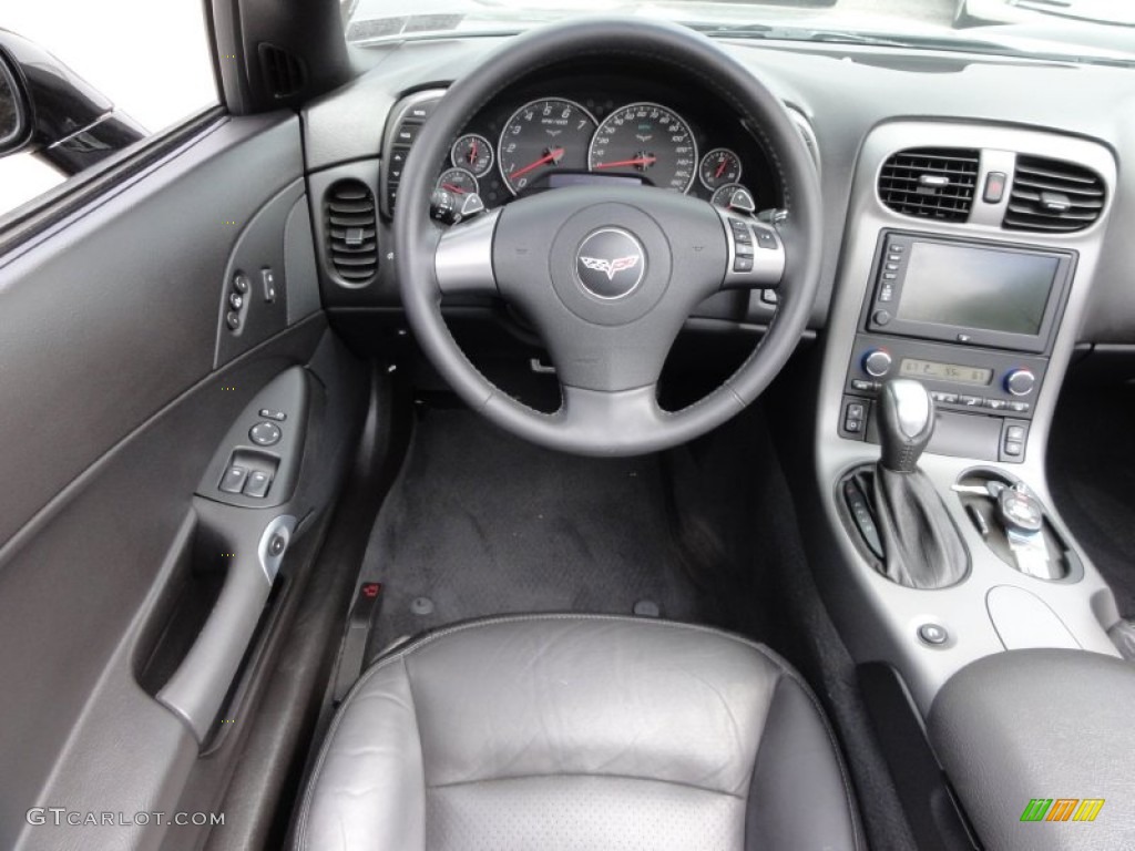 2007 Chevrolet Corvette Convertible Ebony Steering Wheel Photo #64449558