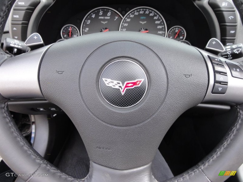 2007 Chevrolet Corvette Convertible Ebony Steering Wheel Photo #64449620