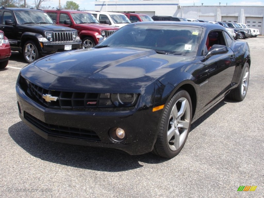 2010 Camaro LT/RS Coupe - Black / Black/Inferno Orange photo #1