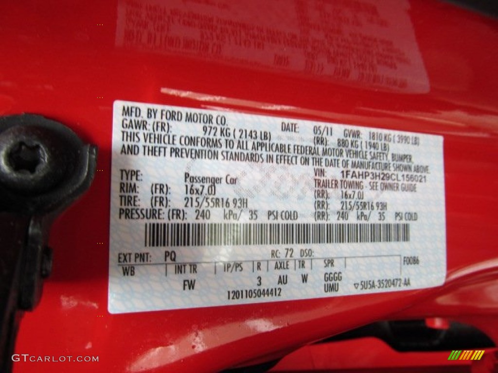 2012 Focus SEL Sedan - Race Red / Charcoal Black photo #24