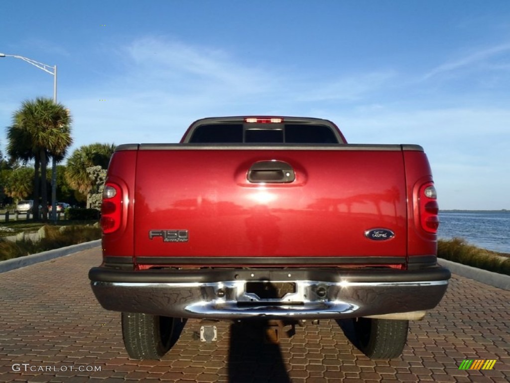 2002 F150 Lariat SuperCrew 4x4 - Toreador Red Metallic / Medium Parchment photo #5