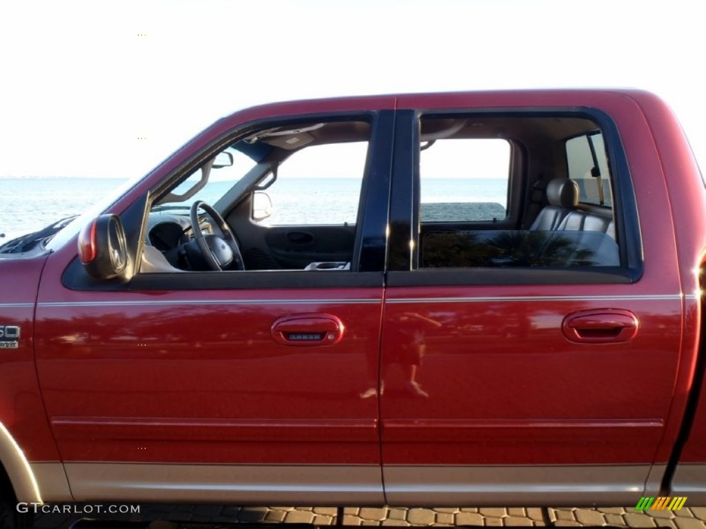 2002 F150 Lariat SuperCrew 4x4 - Toreador Red Metallic / Medium Parchment photo #35