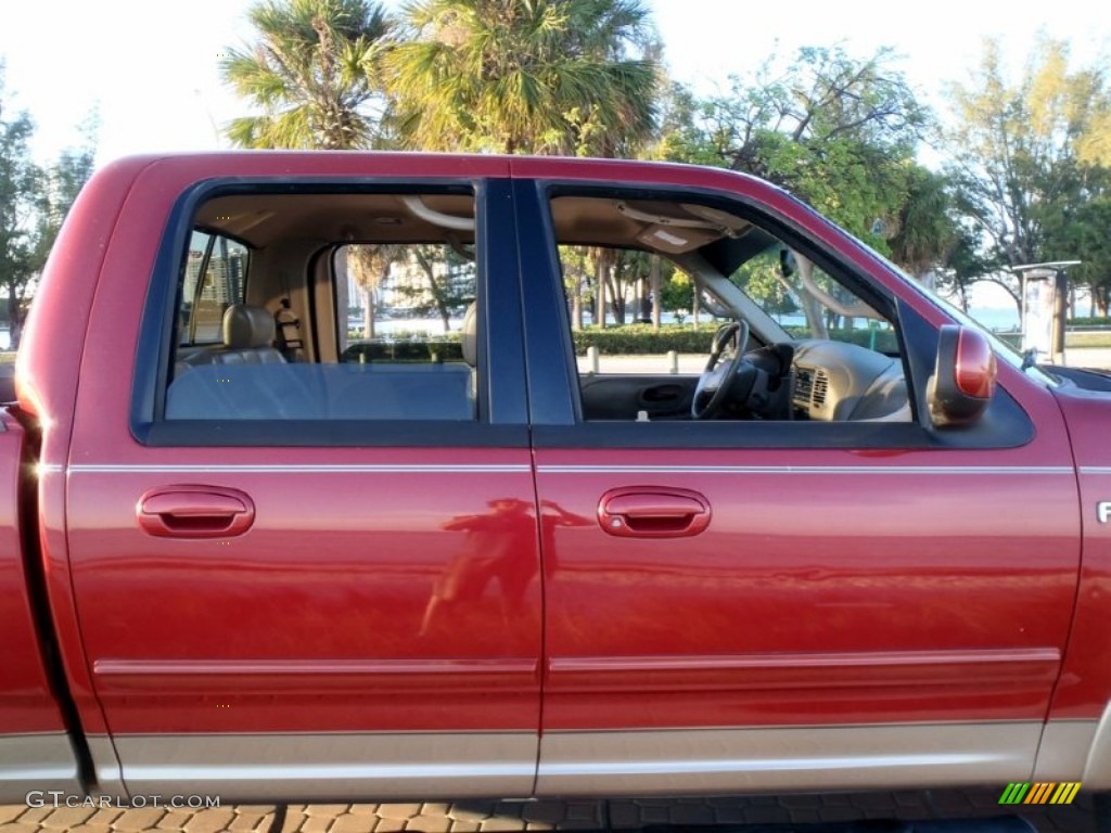 2002 F150 Lariat SuperCrew 4x4 - Toreador Red Metallic / Medium Parchment photo #36