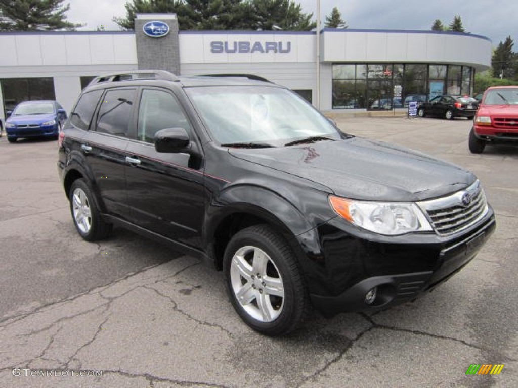 2009 Forester 2.5 X Premium - Obsidian Black Pearl / Black photo #1