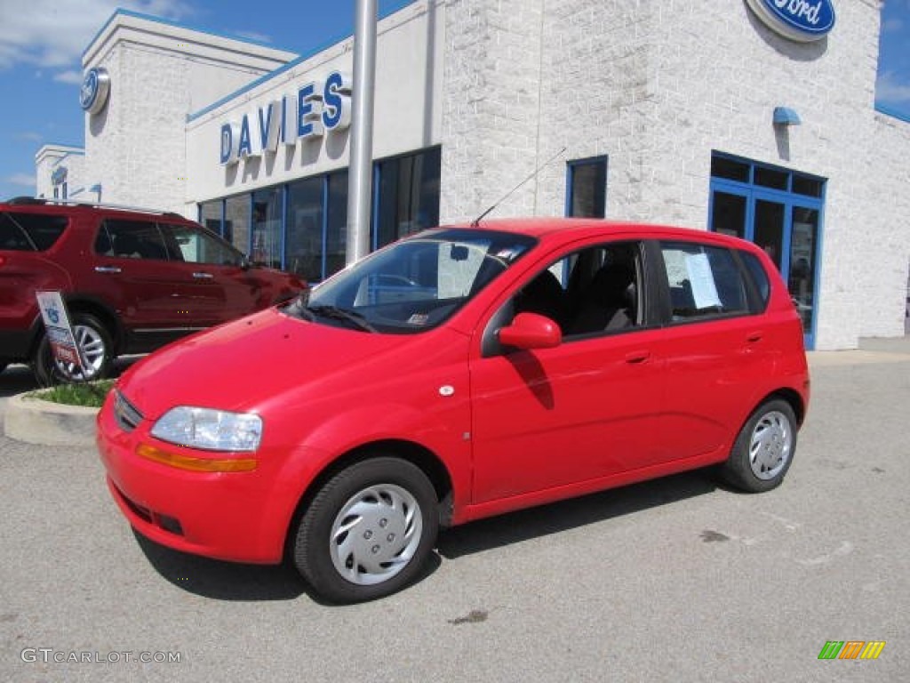 2007 Aveo 5 LS Hatchback - Sport Red / Charcoal Black photo #1