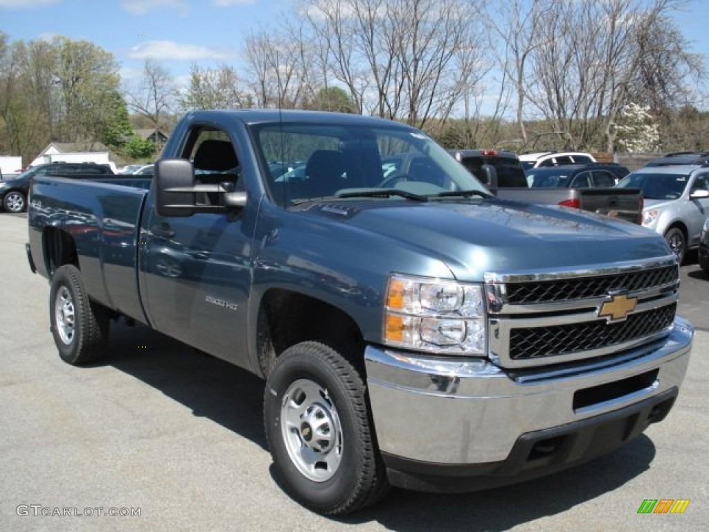 2012 Silverado 2500HD Work Truck Regular Cab 4x4 - Blue Granite Metallic / Dark Titanium photo #4