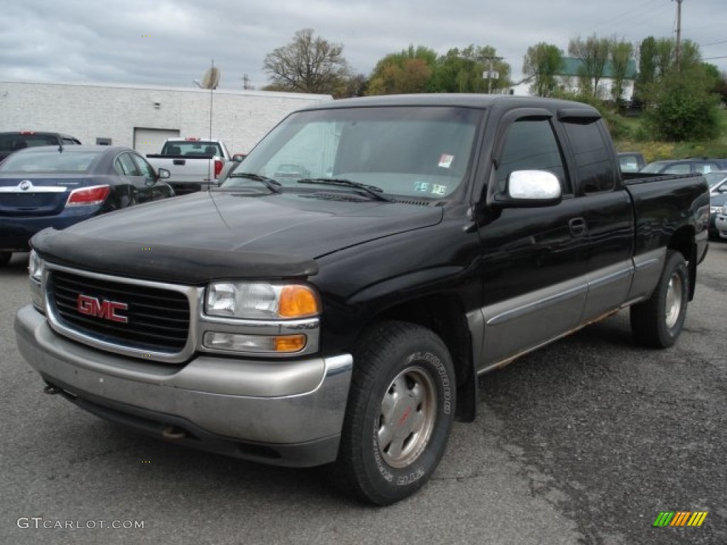 2000 Sierra 1500 SLE Extended Cab 4x4 - Black Onyx / Graphite photo #3