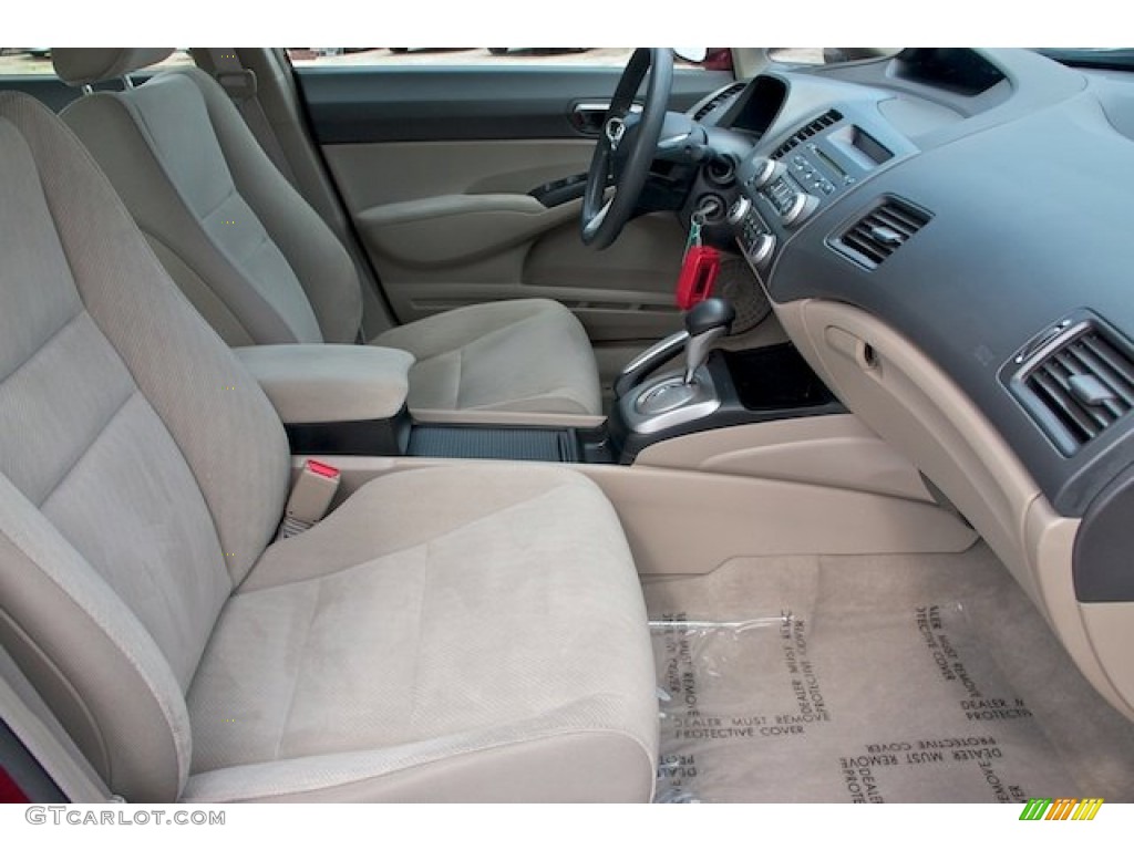 2009 Civic LX Sedan - Tango Red Pearl / Beige photo #20