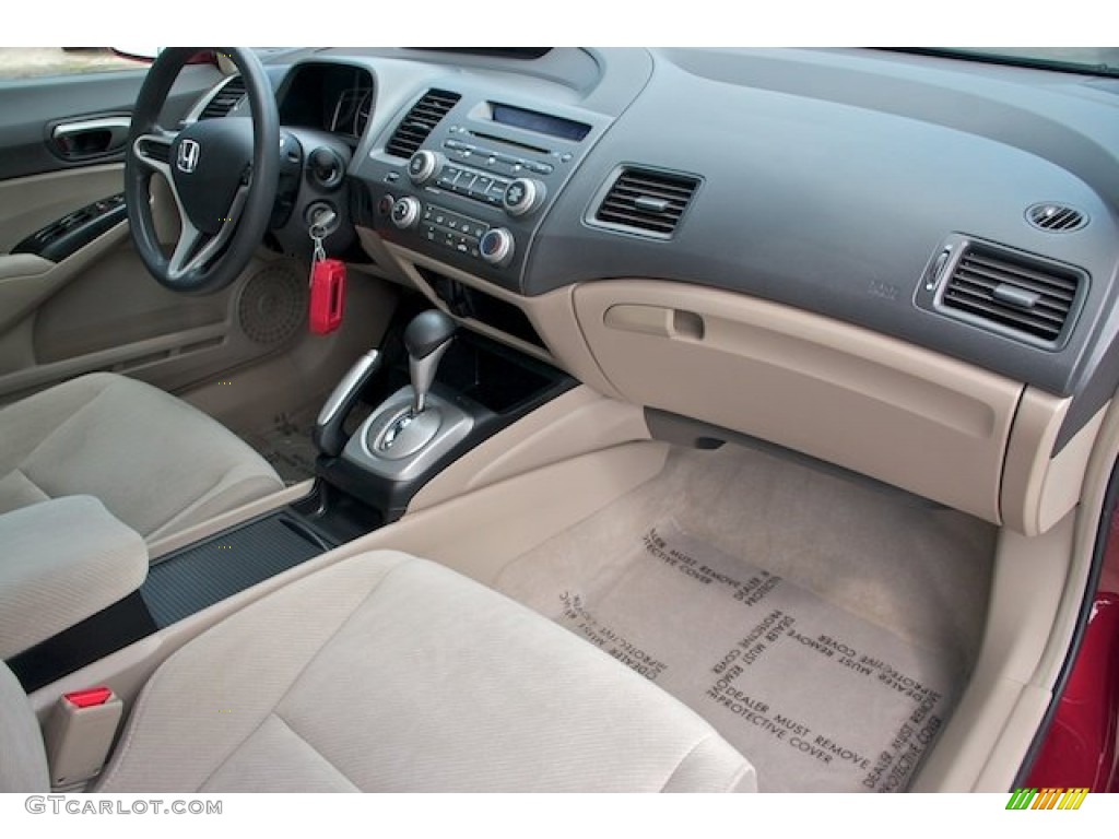 2009 Civic LX Sedan - Tango Red Pearl / Beige photo #21
