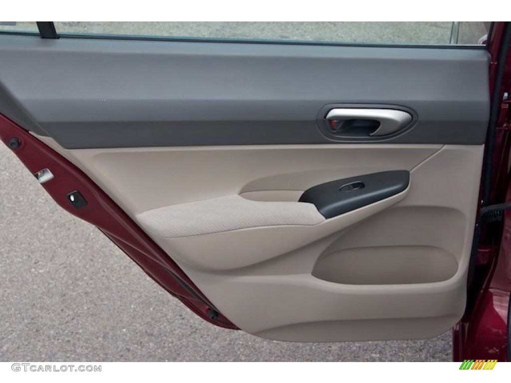 2009 Civic LX Sedan - Tango Red Pearl / Beige photo #25