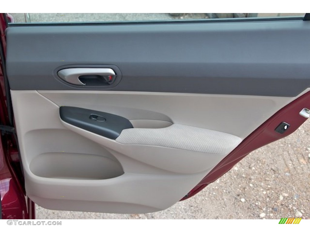 2009 Civic LX Sedan - Tango Red Pearl / Beige photo #26