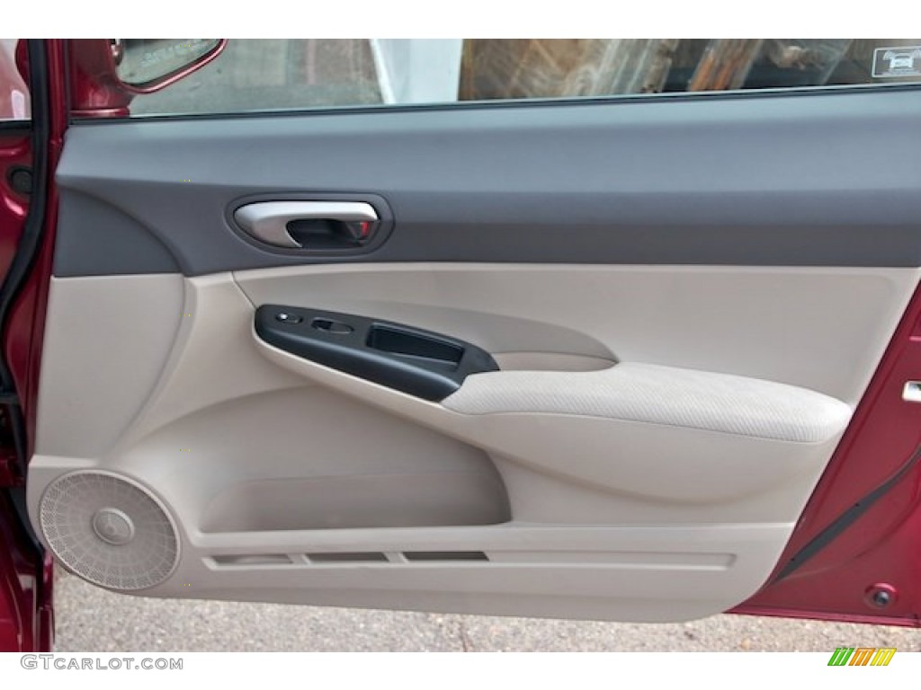 2009 Civic LX Sedan - Tango Red Pearl / Beige photo #27