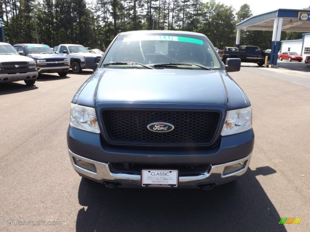 2004 F150 XLT SuperCrew 4x4 - True Blue Metallic / Tan photo #8