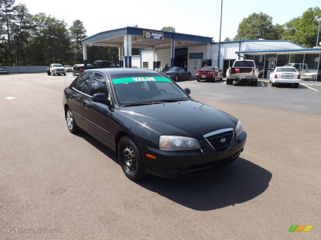 2006 Elantra GLS Sedan - Ebony Black / Gray photo #7