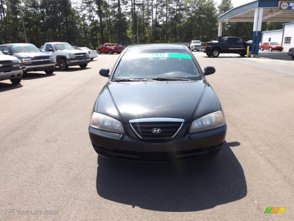 2006 Elantra GLS Sedan - Ebony Black / Gray photo #8
