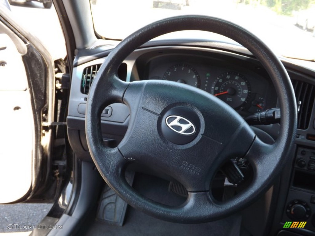 2006 Elantra GLS Sedan - Ebony Black / Gray photo #10