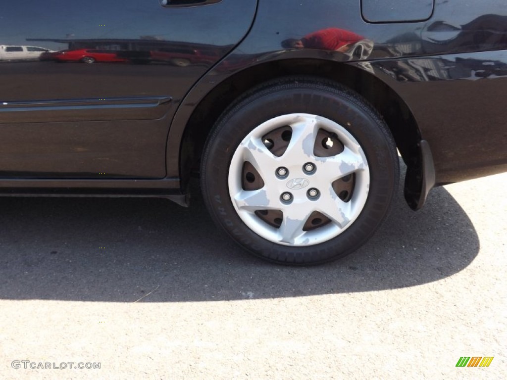 2006 Elantra GLS Sedan - Ebony Black / Gray photo #19