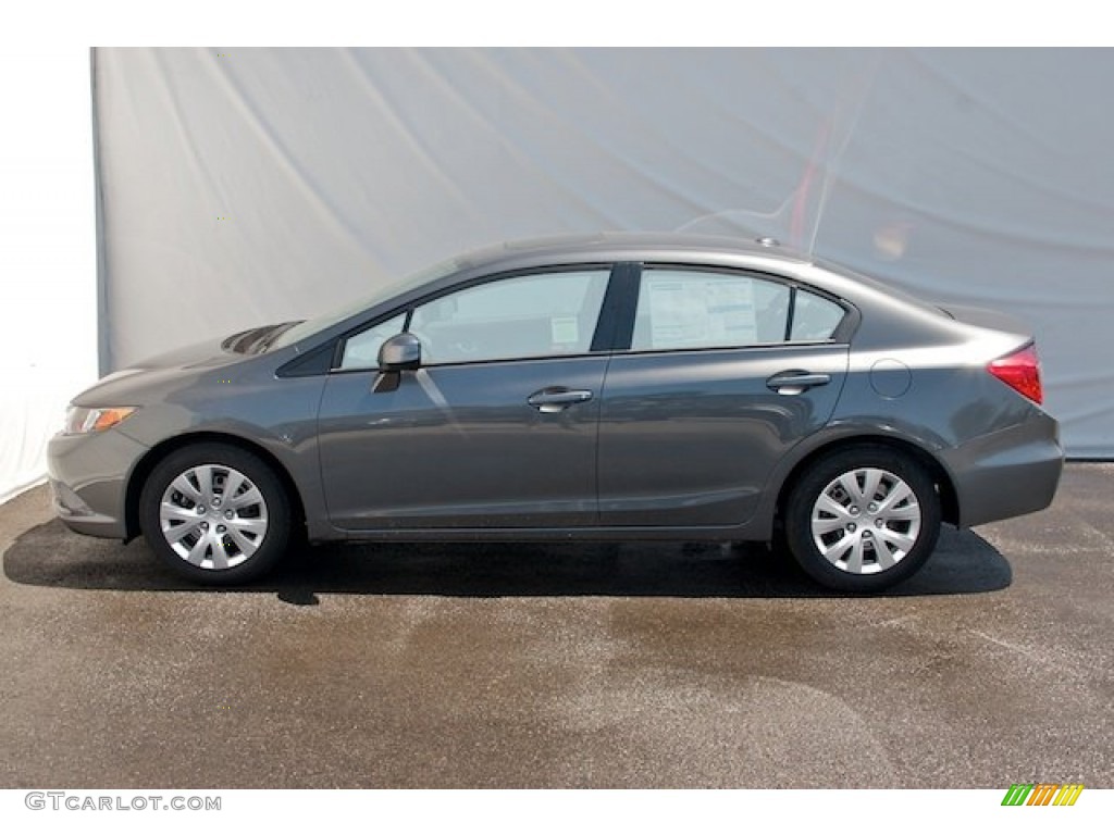 2012 Civic LX Sedan - Polished Metal Metallic / Gray photo #4