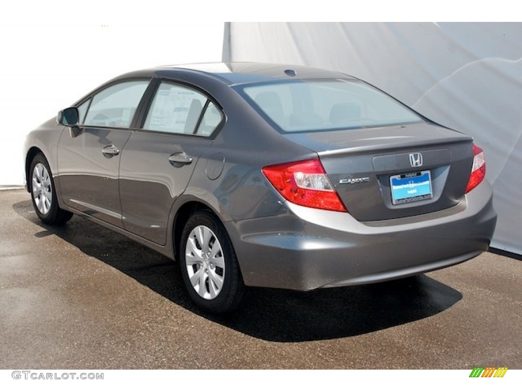 2012 Civic LX Sedan - Polished Metal Metallic / Gray photo #5