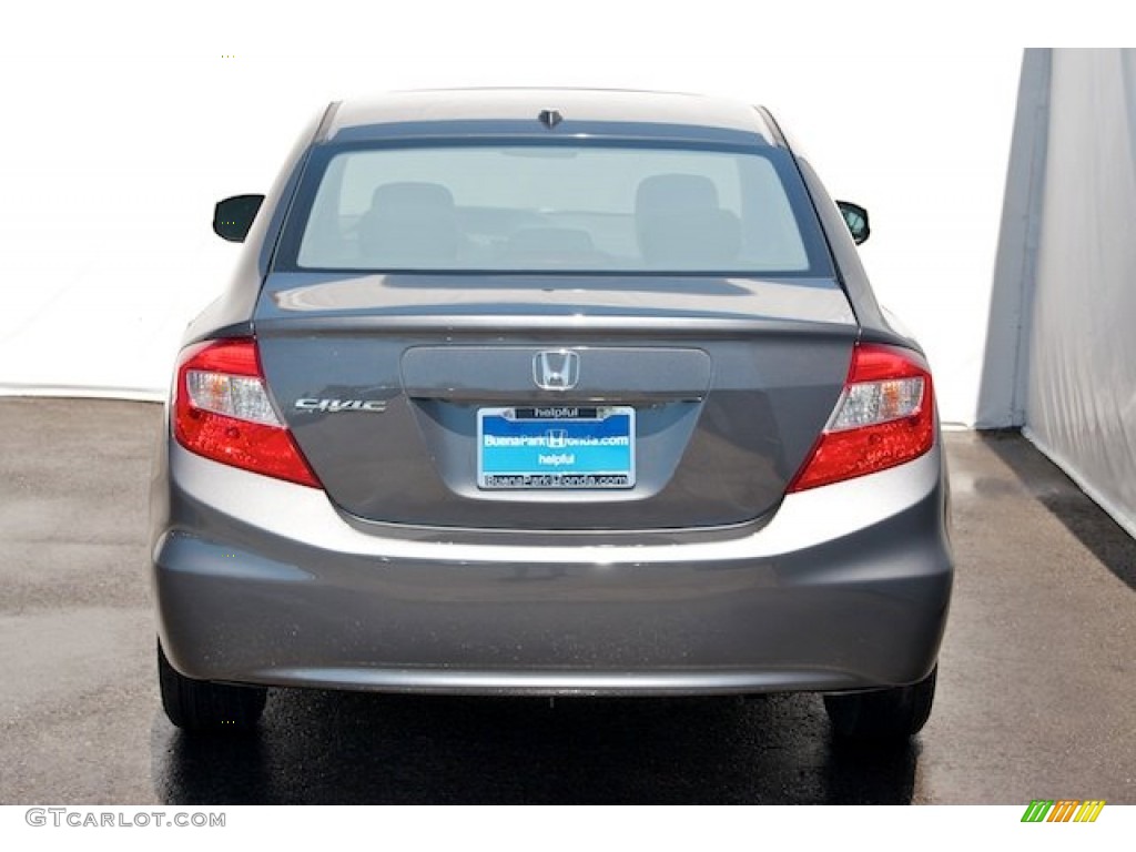 2012 Civic LX Sedan - Polished Metal Metallic / Gray photo #6