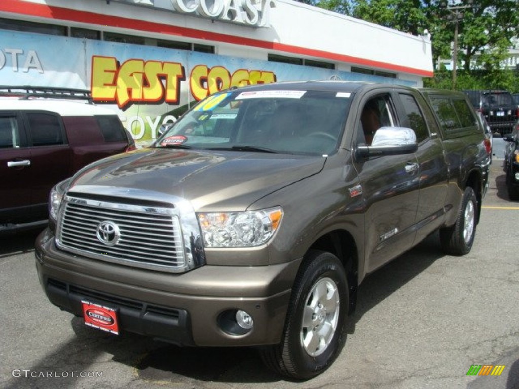2010 Tundra Limited Double Cab 4x4 - Pyrite Brown Mica / Red Rock photo #3