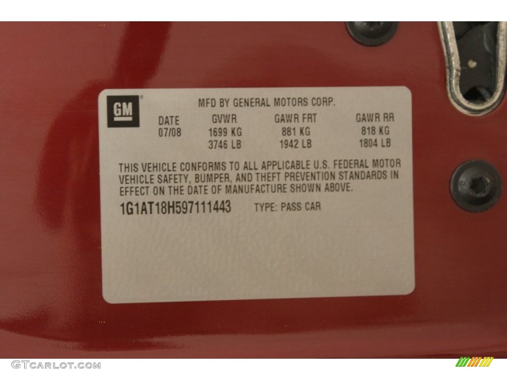 2009 Cobalt LT Coupe - Sport Red / Ebony photo #20