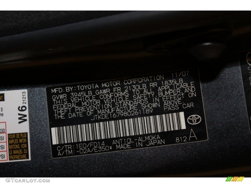 2008 tC Color Code 1E0 for Flint Gray Mica Photo #64475925