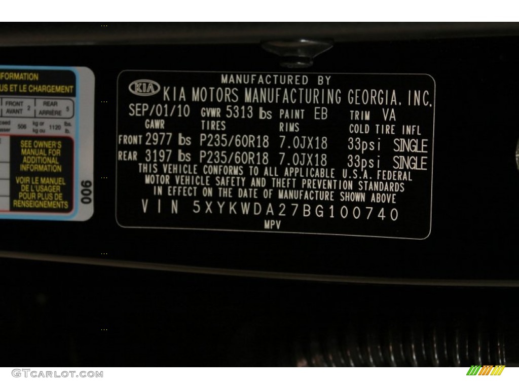 2011 Sorento SX V6 AWD - Ebony Black / Black photo #30