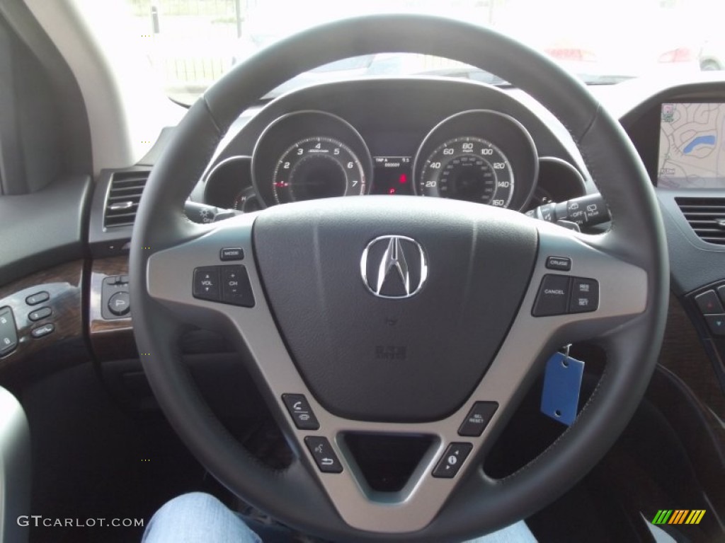 2012 Acura MDX SH-AWD Technology Ebony Steering Wheel Photo #64484772