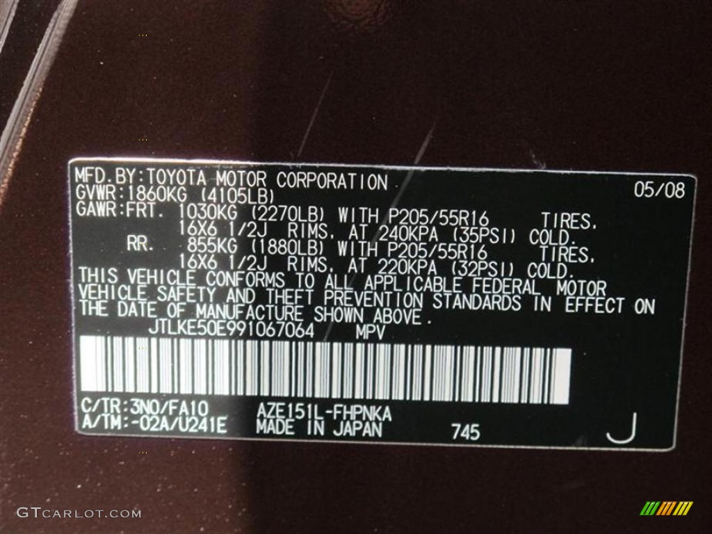2009 xB Color Code 3N0 for Black Berry Crush Metallic Photo #64488903