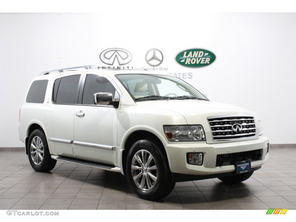 2010 QX 56 4WD - Tuscan White Pearl / Wheat photo #1