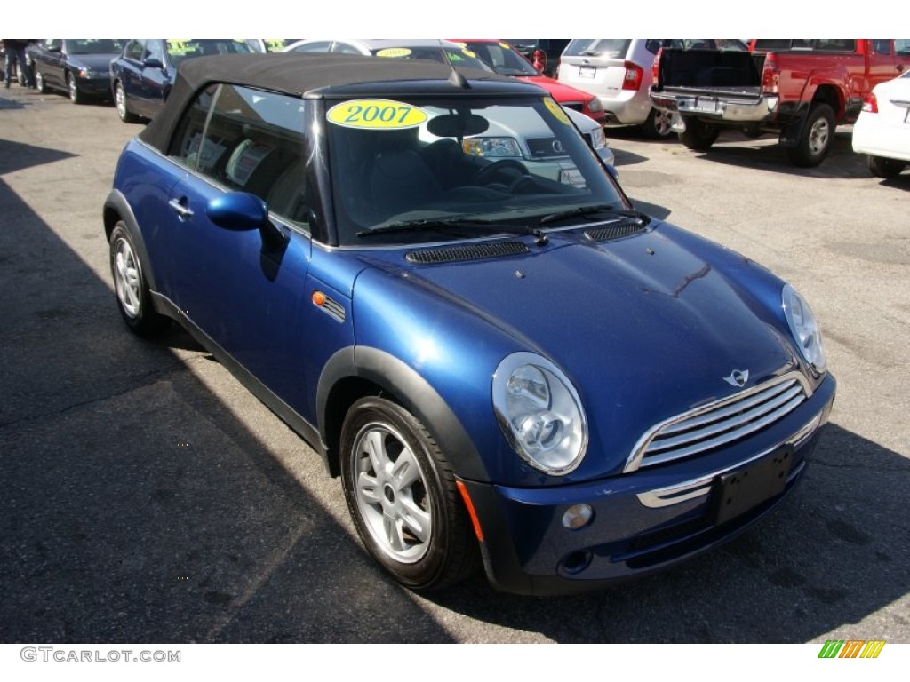 2007 Cooper Convertible - Lightning Blue Metallic / Carbon Black/Black photo #18