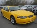 2004 Screaming Yellow Ford Mustang V6 Coupe  photo #15