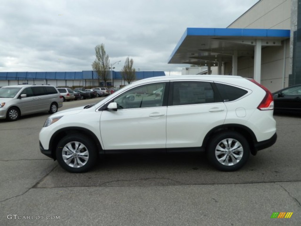 2012 CR-V EX-L 4WD - White Diamond Pearl / Beige photo #2