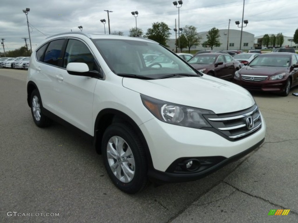 2012 CR-V EX-L 4WD - White Diamond Pearl / Beige photo #7