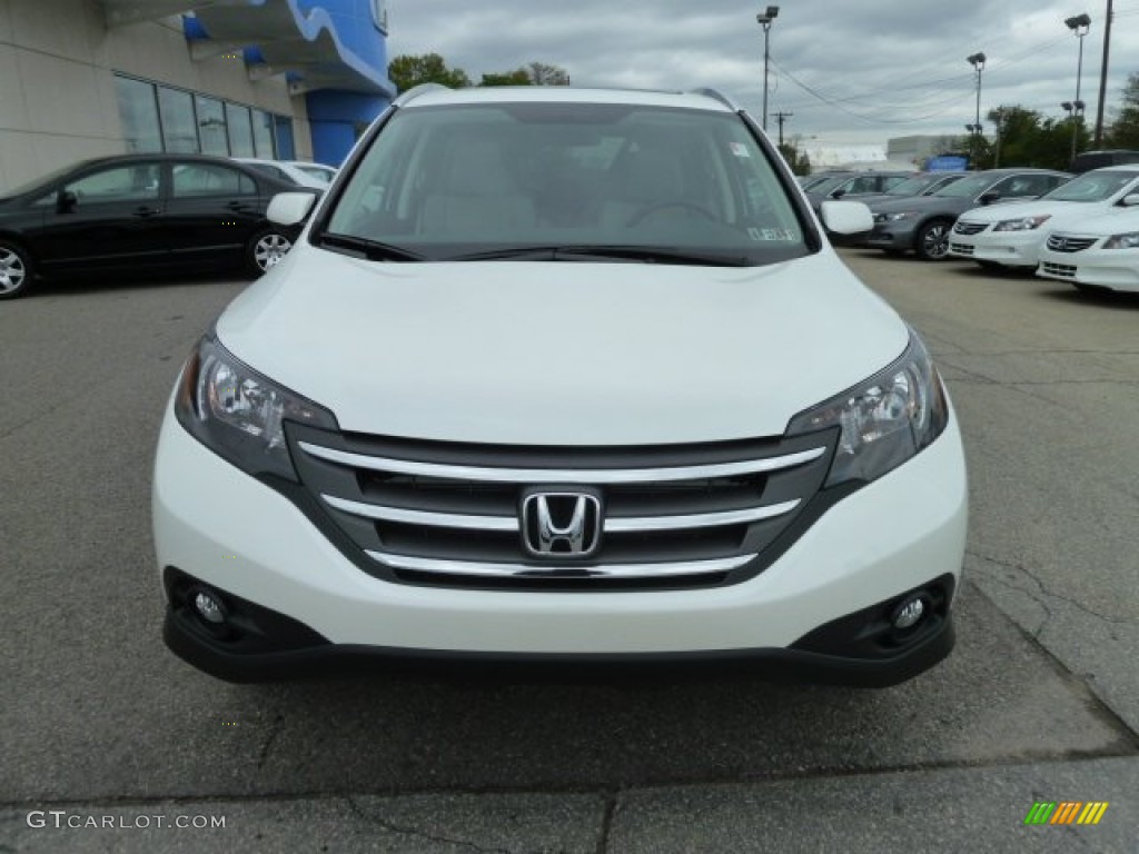 2012 CR-V EX-L 4WD - White Diamond Pearl / Beige photo #8