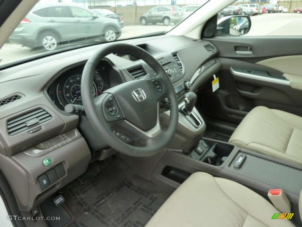 2012 CR-V EX-L 4WD - White Diamond Pearl / Beige photo #15