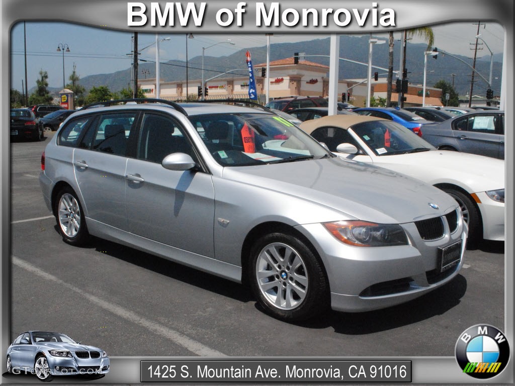 2007 3 Series 328i Wagon - Titanium Silver Metallic / Black photo #1