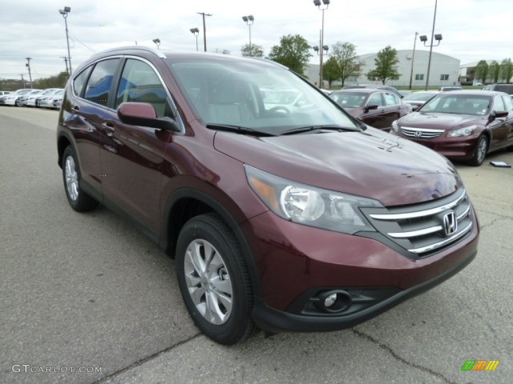 2012 CR-V EX-L 4WD - Basque Red Pearl II / Gray photo #7