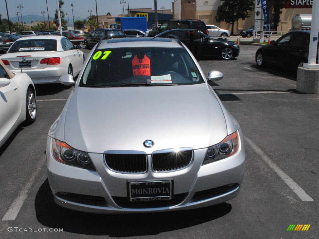 2007 3 Series 328i Wagon - Titanium Silver Metallic / Black photo #2