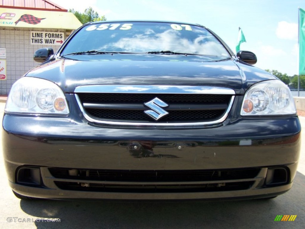2007 Forenza Sedan - Fantasy Black Metallic / Grey photo #9