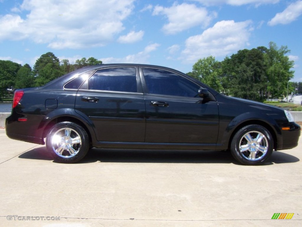 2007 Forenza Sedan - Fantasy Black Metallic / Grey photo #13