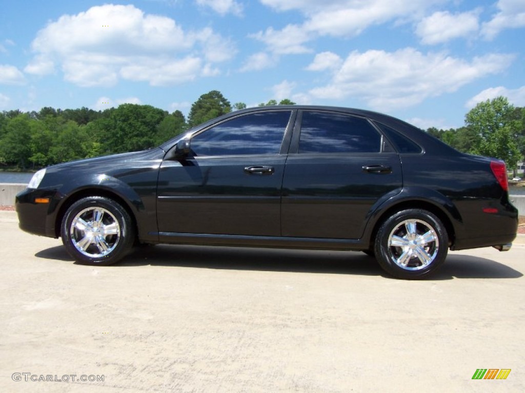 2007 Forenza Sedan - Fantasy Black Metallic / Grey photo #14
