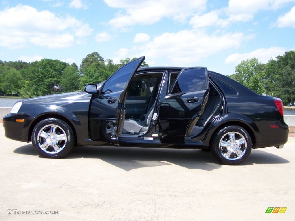 2007 Forenza Sedan - Fantasy Black Metallic / Grey photo #16