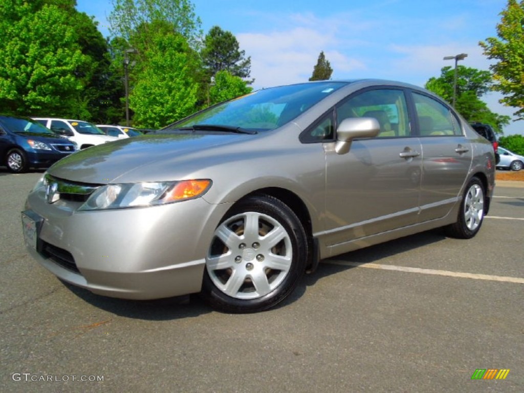 2006 Civic LX Sedan - Shoreline Mist Metallic / Ivory photo #1