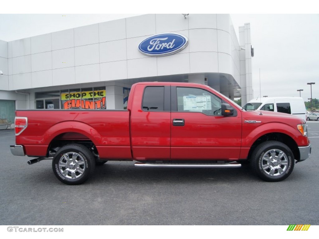 2012 F150 XLT SuperCab - Red Candy Metallic / Steel Gray photo #1